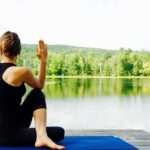 yoga, woman, nature